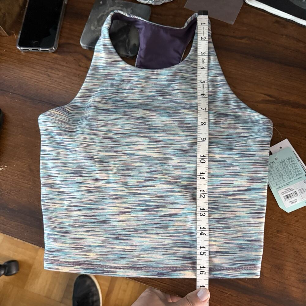 DSG Shelf Bra Tank Girls XL 16 Momentum Top Teal Burst Space Dye NWT - Picture 7 of 12